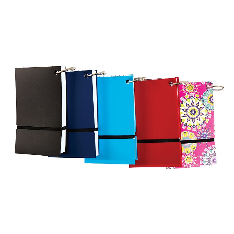 Staples 5" x 3" Index Cards on a Ring, Wide Ruled, Assorted Designs and Colors (TR55162-US) image 1