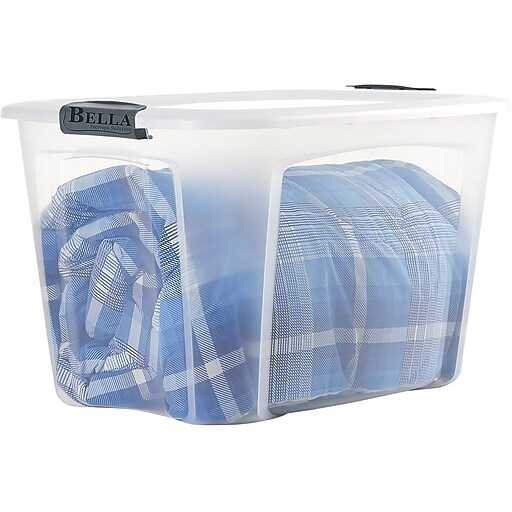 Staples/Bella 121Quart Plastic Locking Lid Container, 4/Case Staples