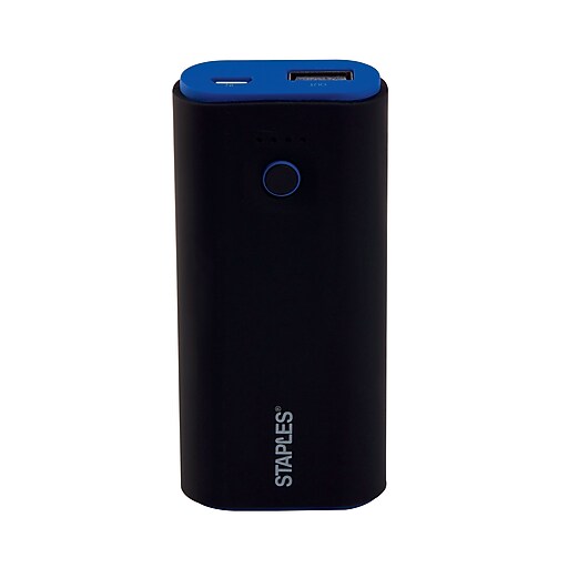Staples Rechargeable Power Bank, 5200 mAh 2.1 Amp, Black Staples