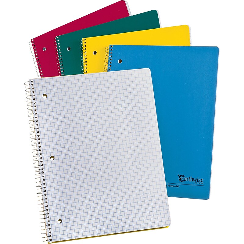 Oxford Earthwise 1-Subject Notebook, 8.5" x 11", Quad, 80 Sheets (25-451R) image 1