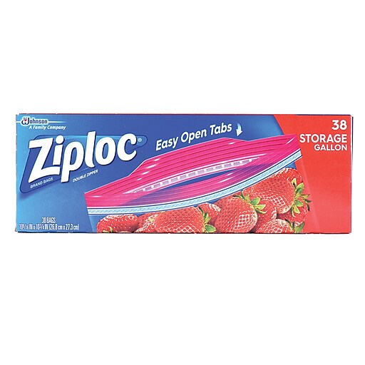 Ziploc® Storage Bags, 1 Gallon, Clear, 1.75 Mil, 38/Box Staples