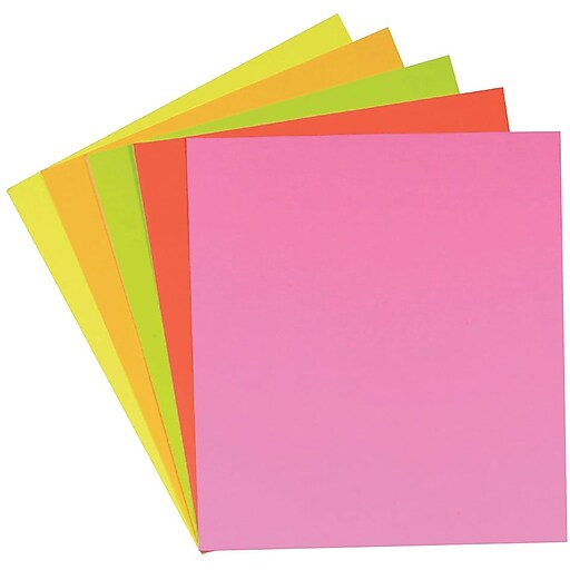 Color Poster Board, 22 x 28, Five Assorted Neon Colors Staples