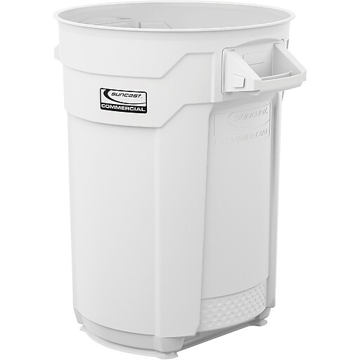 Suncast Commercial Utility Trash Can 32 Gallon, White (BMTCU32W) at Staples