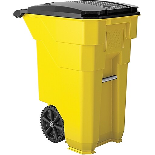 Shop Staples for Suncast Commercial Wheeled Trash Can, 50 Gallon Yellow