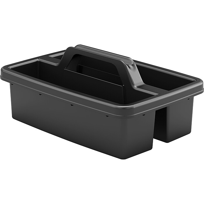 Suncast Commercial 2-Compartment Cleaning Caddy, Black Plastic