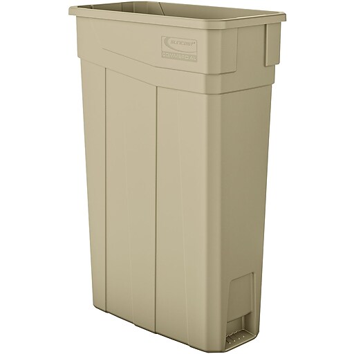 Suncast Commercial Slim Trash Can, 23 Gallon Sand (TCN2030S) at Staples