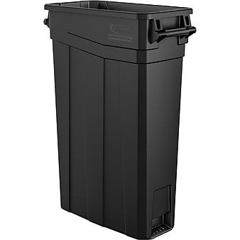 Suncast Commercial Slim Trash Can w/ Handles, 23 Gallon, Black (TCNH2030BK)