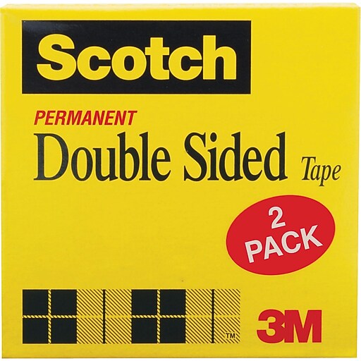 Scotch® Double Sided Tape, 1/2" x 900", 1" Core, 2/Pack (6652PK) Staples