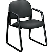 HON Solutions Seating Fabric Guest Chair with Sled Base, Iron Ore, Fixed Loop Arms (HON4008CU19T)