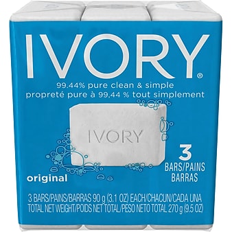 Ivory® Soap Bath Bar, 3.1 oz., 3/Pack, 24/Case