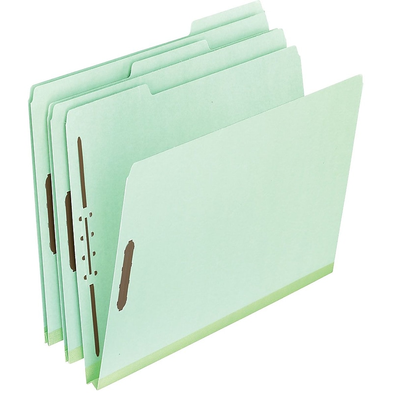 Pendaflex Reinforced Pressboard Classification Folder, 1" Expansion, Letter Size, Light Green, 25/Box (17178EE) image 1