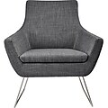 Adesso Home Kendrick Fabric Lounge Chair, Charcoal Gray (GR2002-10)
