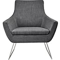 Adesso Home Kendrick Fabric Lounge Chair, Charcoal Gray (GR2002-10)
