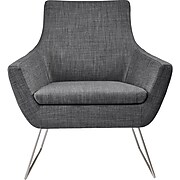 Adesso Home Kendrick Fabric Lounge Chair, Charcoal Gray (GR2002-10)