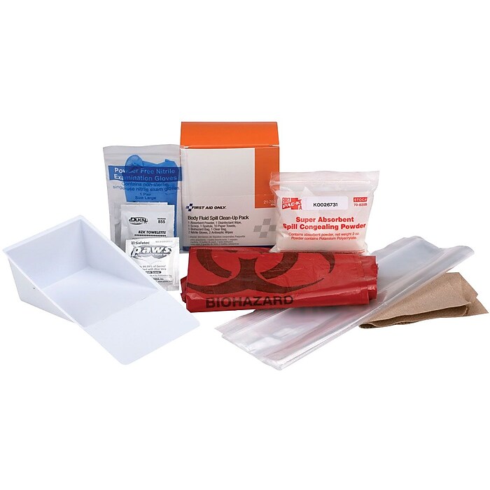 First Aid Only Bloodborne Pathogen Spill Clean-up Pack, 22 pieces