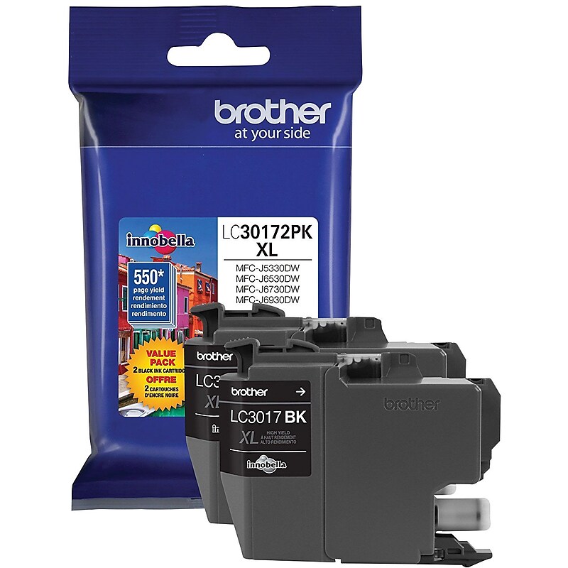 Brother LC30172PK Black High Yield Ink Cartridge, 2/Pack image 1