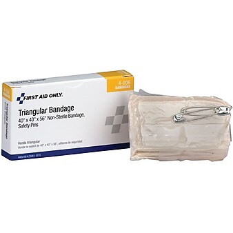 First Aid Only Triangular Sling/Bandage w/ 2 Safety Pins, 40" x 40" x 56" (AN5071)