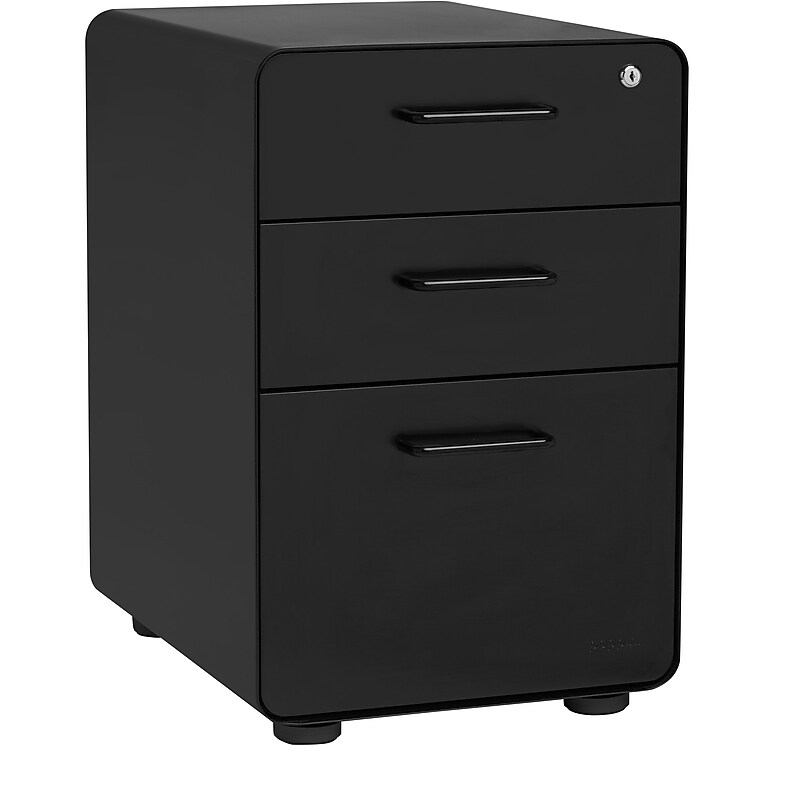 Stow 3-Drawer File Cabinet, Black image 1