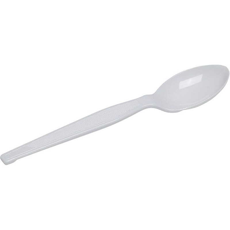 GP PRO Dixie Polystyrene Heavy Weight Teaspoons, White, 1000/CT image 1