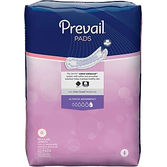 Prevail® Bladder Control Pads, Ultimate Absorbency, Regular Length, 132/CT