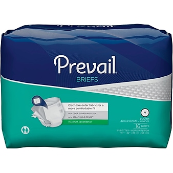 Prevail® Briefs, Maximum Absorbency, Youth, 96/CT