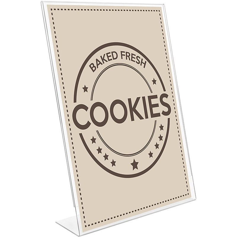 Deflect-O Anti-Glare Sign Holder, 8.5" x 11", Vertical, Table Top, Clear Acrylic (879701RT) image 1