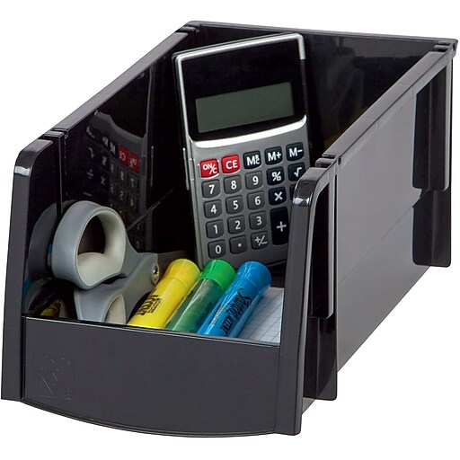 Medium Modular Stacking Bin, Black Staples