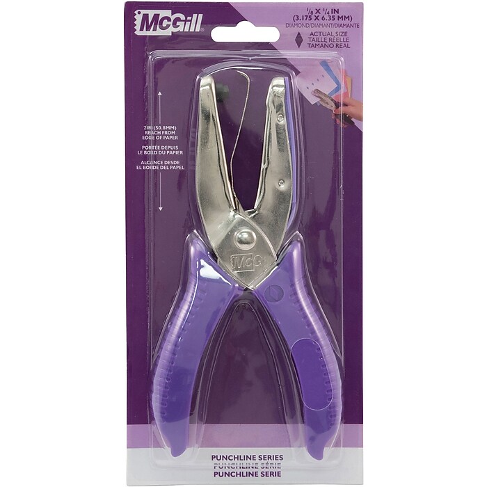 Punchline Medium-Duty 1-Hole Diamond Shape Punch, 15 Sheets/20 lb