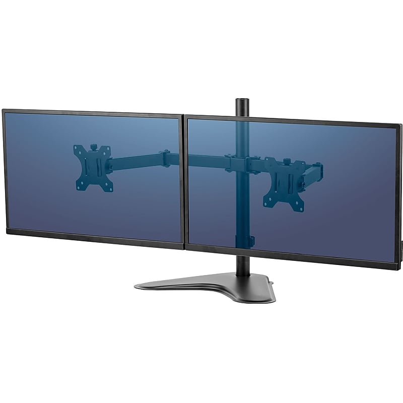 Fellowes Professional Series Free-standing Dual Horizontal Monitor Arm, Up to 27", Black (8043701 ) image 1