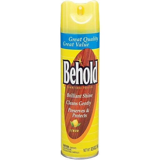 Behold® Furniture Polish, Lemon Scent, 12.5 Oz. (CB520009) Staples