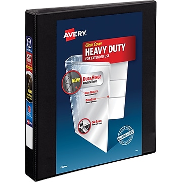 Avery Heavy Duty 1" 3-Ring View Binder, Black (79699)