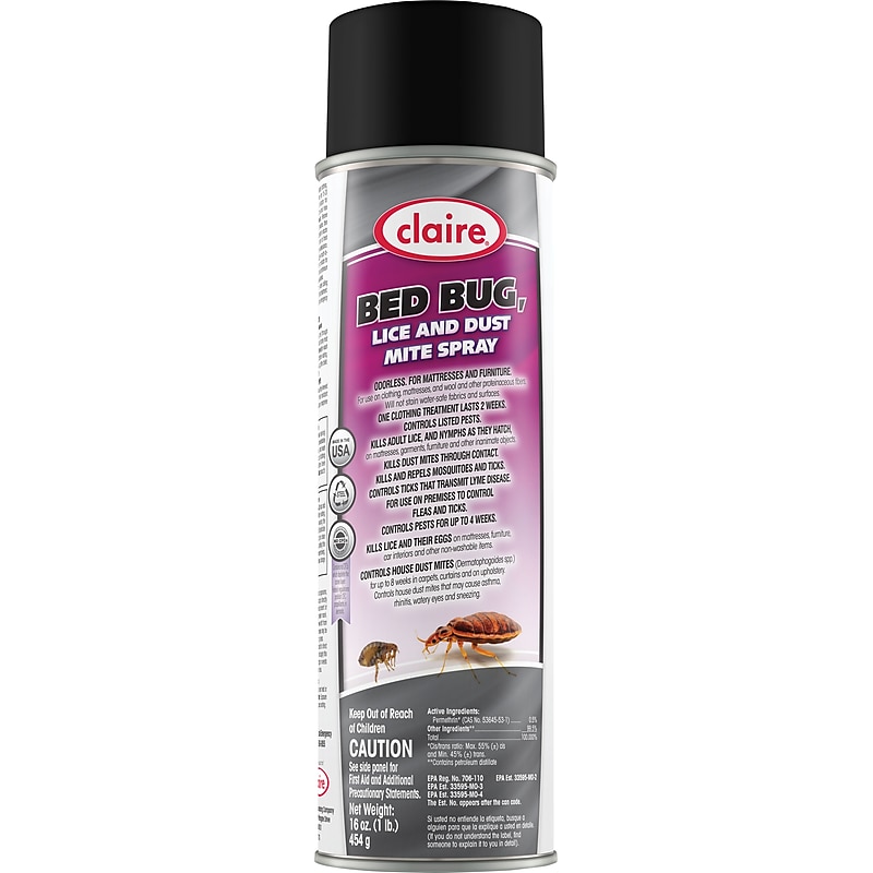 Claire Bed Bug, Lice and Dust Mite Spray, 16 oz. (CL-006) image 1