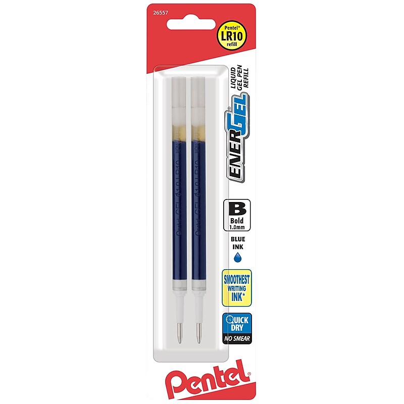 Pentel, EnerGel Refills, 1.0mm, Blue, 2-PK (LR10BP2C) image 1
