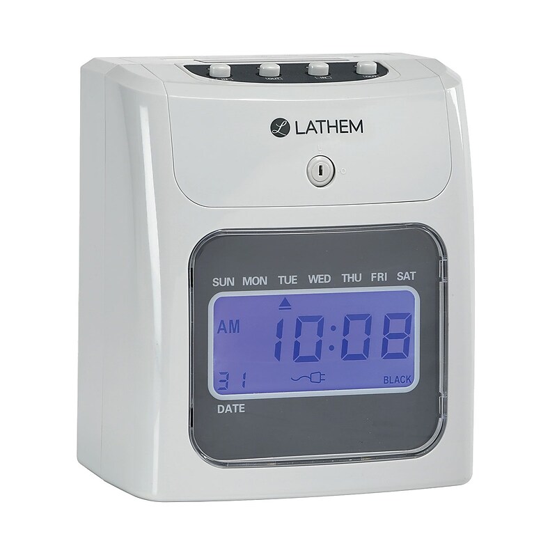 Lathem Unlimited Number of Employees Digital Top-Feed Time Clock Starter Bundle (400E-KIT) image 1