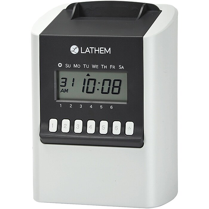 Lathem 400E Electronic Time Clock Kit - Top-Feed Employee Time Tracking System