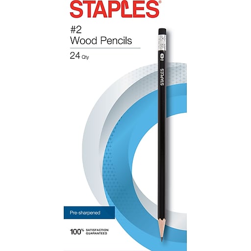 Staples Wooden Pencils, No. 2 Medium Lead, 24/Pack (51709 at Staples