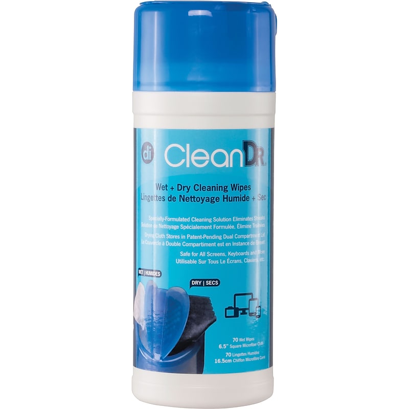 Digital Innovations Wet/Dry Streak-Free Wipes, 70-pack (40308) image 1