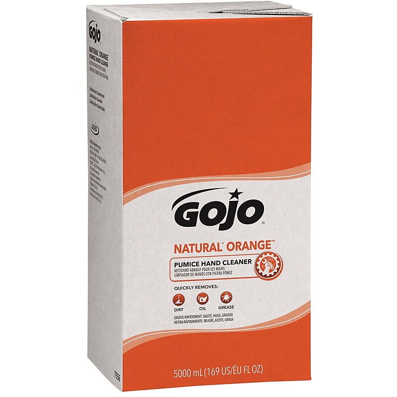 GOJO Natural Orange Liquid Hand Soap Refill for PRO TDX Dispenser, Orange Citrus Scent, 5000 ml., 2/Carton (7556-02) image 1