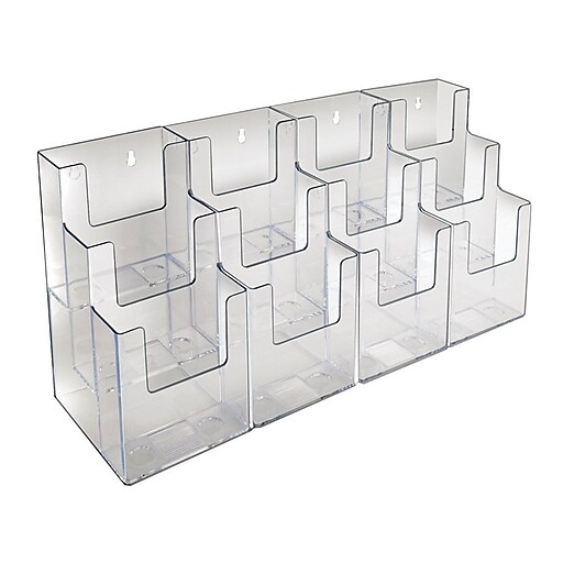 Azar Brochure Holder, 18.5" x 9", Horizontal, Desktop/Wall, Clear Acrylic, 2/Pack (AZA252818
