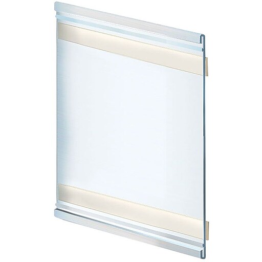 Azar Nameplate Holder, 6" x 7", Vertical, Wall Mounted, Clear Plastic, 10/Pack (AZA199624) Staples