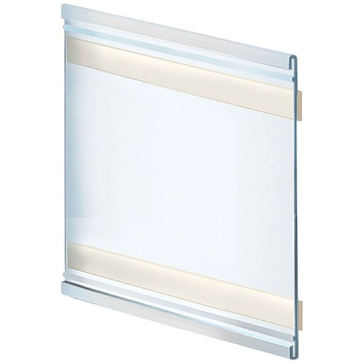 Azar Nameplate Holder, 6" x 6", Vertical, Wall Mounted, Clear Plastic, 10/Pack (AZA199620) Staples