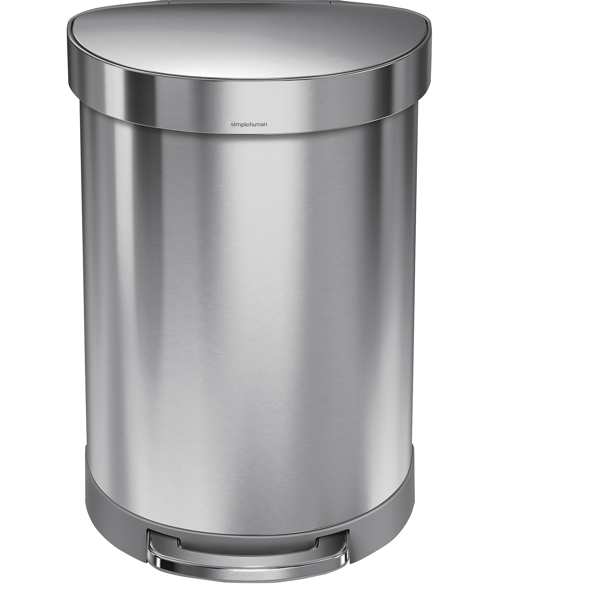 simplehuman Semi-Round Step Trash Can, Brushed Stainless Steel, 16 Gallon (CW2029) Sansujyuku sansujyuku.com