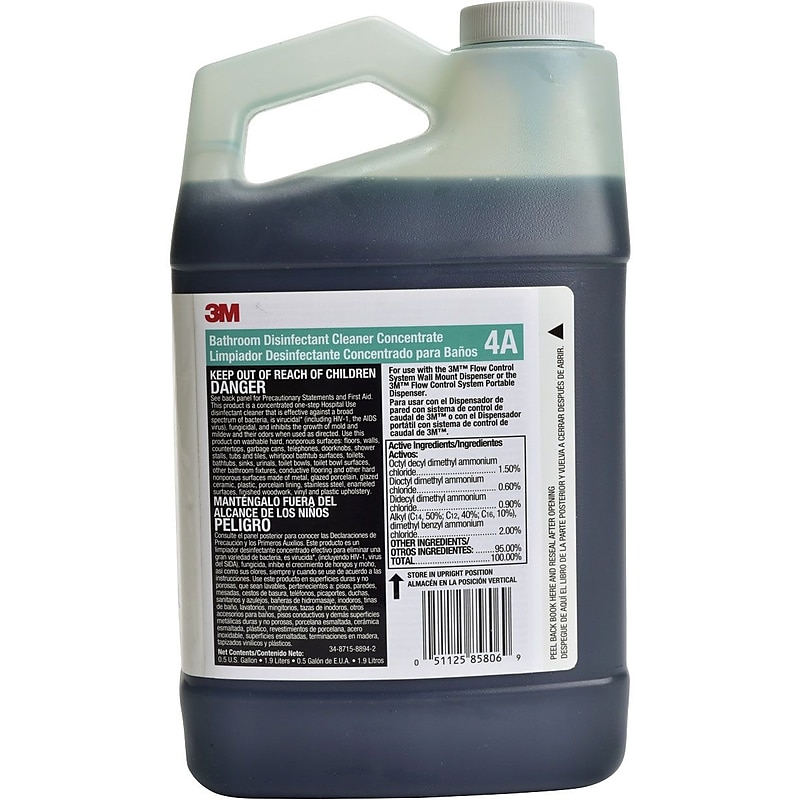 3M™ Bathroom Disinfectant Cleaner Concentrate 4A, 0.5 Gallon, 4/Case image 1