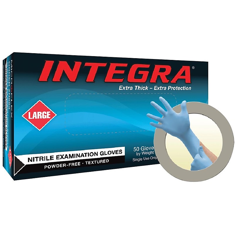 Ansell Integra® Powder-Free, Latex-Free Nitrile Exam Gloves, Size Medium, 50/BX (N86) image 1