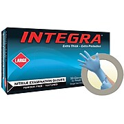 Ansell Integra® Powder-Free, Latex-Free Nitrile Exam Gloves, Size Large, 50/BX (N86)