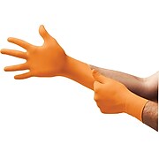 Ansell Blaze® Hi-Viz Orange Nitrile Exam Gloves, Powder-Free, Size Medium, 100/BX (N48)