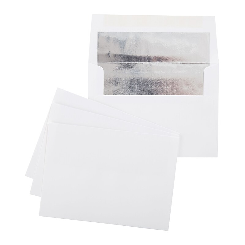 A7 Invitation Envelope, 5 1/4" x 7 1/4", White/Light Gray, 25/Pack (51746) image 1