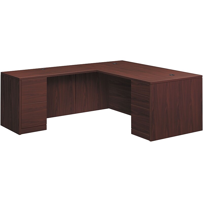 HON 10500 Series L-Station, Right, Mahogany Finish image 1