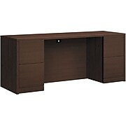 HON 10500 Series 72"W Double Pedestal Credenza with Kneespace, 4 File Drawers, Mocha, 29.5"H x72.0"W x24.0"H