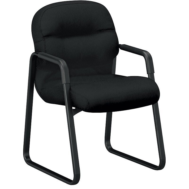 HON Pillow-Soft Metal Lounge Chair, Black (HON2093CU10T) image 1